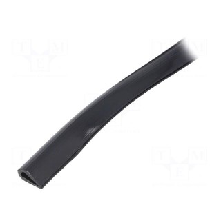 Hole and edge shield | PVC | L: 10m | black | H: 13mm | W: 6.5mm | -30÷70°C