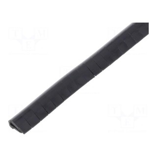 Hole and edge shield | PVC | L: 10m | black | H: 8mm | W: 4.5mm | -30÷70°C