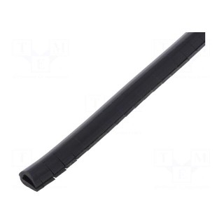 Hole and edge shield | PVC | L: 10m | black | H: 9mm | W: 5mm | -30÷70°C