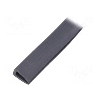 Hole and edge shield | PVC | L: 10m | grey | H: 14mm | W: 7mm | -30÷70°C