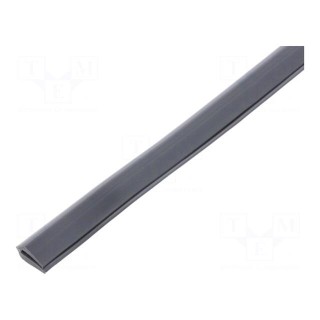 Hole and edge shield | PVC | L: 10m | grey | H: 8mm | W: 4.5mm | -30÷70°C