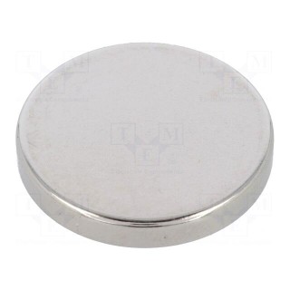Magnet: permanent | neodymium | H: 3mm | 42N | Ø: 20mm