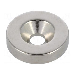 Magnet: permanent | neodymium | H: 4mm | 41N | Ø: 18mm