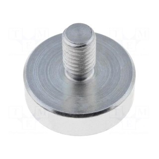 Magnet: permanent | neodymium | H: 6mm | 140N | Ø: 20mm | Ext.thread: M6