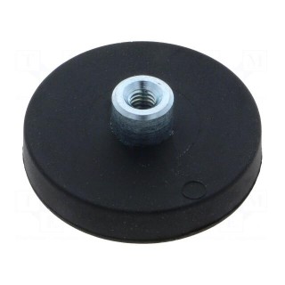 Magnet: permanent | neodymium | H: 6mm | 50N | Ø: 22mm | Thread len: 5mm