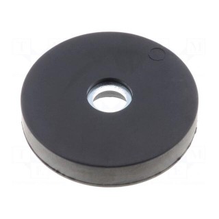 Magnet: permanent | neodymium | H: 6mm | 75N | Ø: 31mm | Mat: rubber