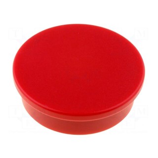 Magnet: permanent | neodymium | H: 8.5mm | 27N | Ø: 30mm | Colour: red