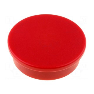 Magnet: permanent | neodymium | H: 8mm | 10N | Ø: 18mm | Colour: red | 80°C