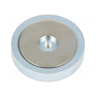 Magnet: permanent | neodymium | H: 8mm | 500N | Ø: 40mm | Thread len: 6mm