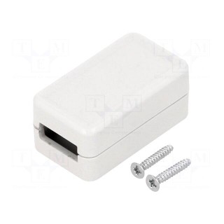 Enclosure: for USB | X: 20mm | Y: 35mm | Z: 15.5mm | ABS | grey