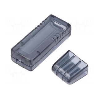 Enclosure: for USB | X: 20mm | Y: 66mm | Z: 12mm | ABS | snap fastener