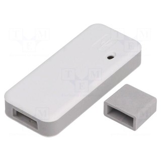 Enclosure: for USB | X: 25mm | Y: 58mm | Z: 10mm | TEK-BERRY | light grey
