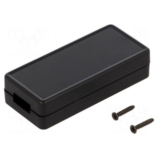 Enclosure: for USB | X: 30mm | Y: 65mm | Z: 15.5mm | ABS | black