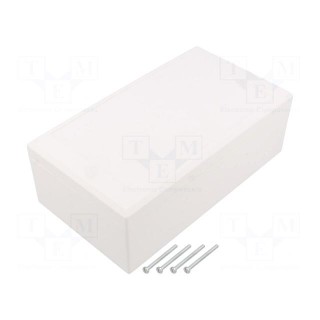 Enclosure: multipurpose | X: 112mm | Y: 200mm | Z: 71mm | ABS | white
