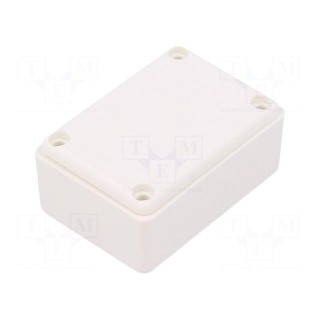 Enclosure: multipurpose | X: 27mm | Y: 39mm | Z: 18mm | ABS | white