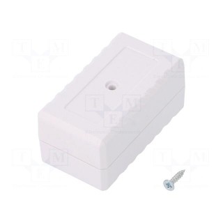 Enclosure: multipurpose | X: 31mm | Y: 56mm | Z: 27mm | ABS | white