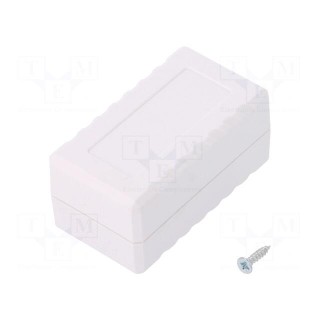 Enclosure: multipurpose | X: 31mm | Y: 56mm | Z: 27mm | ABS | white