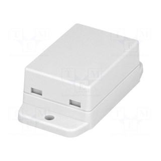 Enclosure: multipurpose | X: 35.4mm | Y: 50mm | Z: 22mm | ABS | white