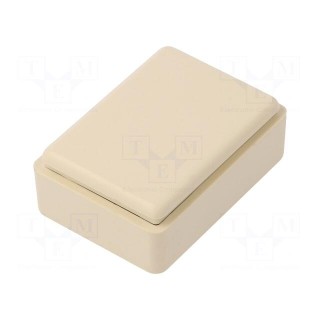 Enclosure: multipurpose | X: 37mm | Y: 51mm | Z: 20mm | ABS | ivory