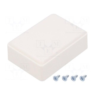 Enclosure: multipurpose | X: 37mm | Y: 51mm | Z: 20mm | ABS | white