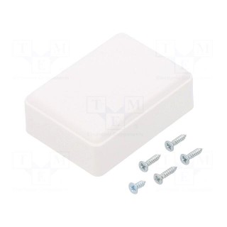 Enclosure: multipurpose | X: 37mm | Y: 51mm | Z: 21mm | ABS | white