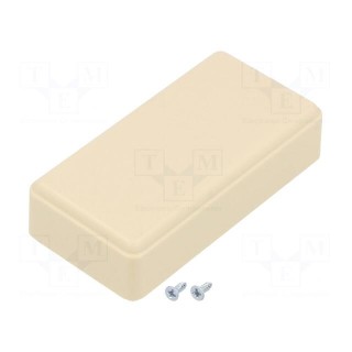 Enclosure: multipurpose | X: 40mm | Y: 79mm | Z: 20mm | ABS | ivory