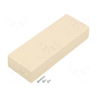 Enclosure: multipurpose | X: 47mm | Y: 127mm | Z: 23mm | ABS | ivory