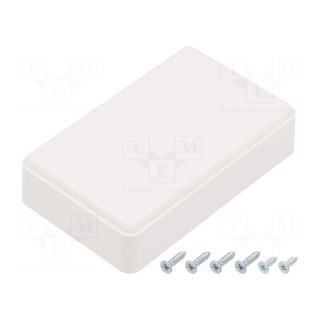 Enclosure: multipurpose | X: 49mm | Y: 80mm | Z: 22mm | ABS | white