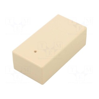 Enclosure: multipurpose | X: 55mm | Y: 107mm | Z: 36mm | ABS | ivory