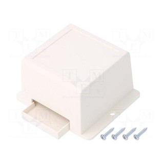 Enclosure: multipurpose | X: 78mm | Y: 82mm | Z: 45mm | ABS | white
