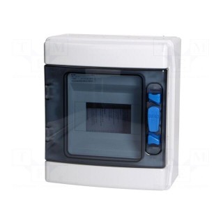 Enclosure: for modular components | IP65 | white | No.of mod: 6 | ABS