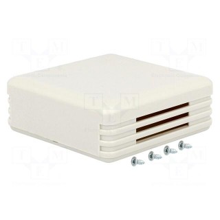 Enclosure: for alarms | X: 71mm | Y: 71mm | Z: 27mm | ABS | ivory