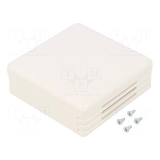 Enclosure: for alarms | X: 71mm | Y: 71mm | Z: 27mm | ABS | white
