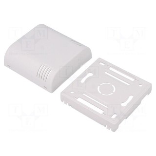 Enclosure: wall mounting | X: 80mm | Y: 80mm | Z: 35mm | ABS | white