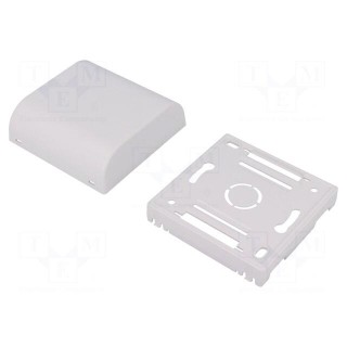 Enclosure: wall mounting | X: 80mm | Y: 80mm | Z: 35mm | ABS | white