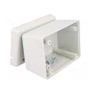 Enclosure: for power supplies | vented | X: 65mm | Y: 92mm | Z: 57mm | ABS