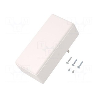 Enclosure: for power supplies | X: 120mm | Y: 56mm | Z: 42mm | ABS | white