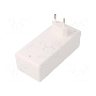 Enclosure: for power supplies | X: 120mm | Y: 56mm | Z: 42mm | ABS | white