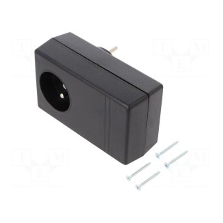 Enclosure: for power supplies | X: 71mm | Y: 120mm | Z: 45mm | ABS | black