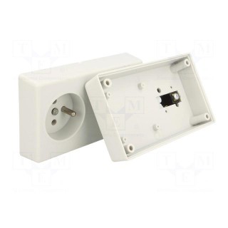 Enclosure: for power supplies | X: 71mm | Y: 120mm | Z: 45mm | grey