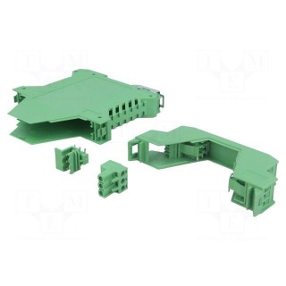 Enclosure: for DIN rail mounting | polyamide | green | terminals: 12