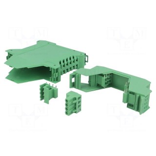 Enclosure: for DIN rail mounting | polyamide | green | terminals: 16