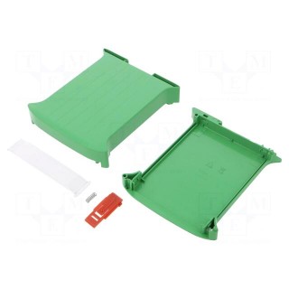 Enclosure: for DIN rail mounting | Y: 101mm | X: 35mm | Z: 119mm | green