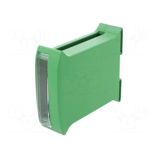 Enclosure: for DIN rail mounting | Y: 101mm | X: 35mm | Z: 119mm | green