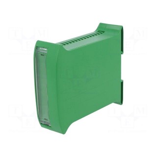 Enclosure: for DIN rail mounting | Y: 101mm | X: 35mm | Z: 120mm | green