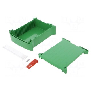 Enclosure: for DIN rail mounting | Y: 101mm | X: 45mm | Z: 119mm | green