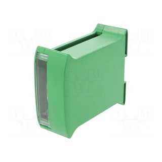 Enclosure: for DIN rail mounting | Y: 101mm | X: 45mm | Z: 119mm | green