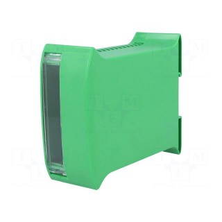 Enclosure: for DIN rail mounting | Y: 101mm | X: 45mm | Z: 120mm | green