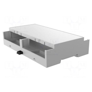 Enclosure: for DIN rail mounting | Y: 90mm | X: 142mm | Z: 32mm | grey