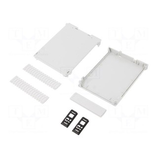 Enclosure: for DIN rail mounting | Y: 90mm | X: 23mm | Z: 118mm | grey